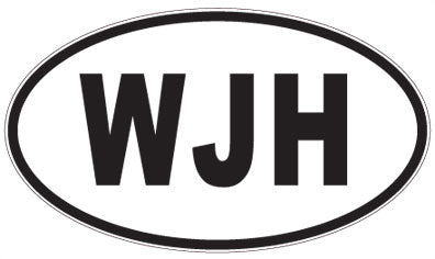 WJH - 3 Letter Initials Oval Magnet