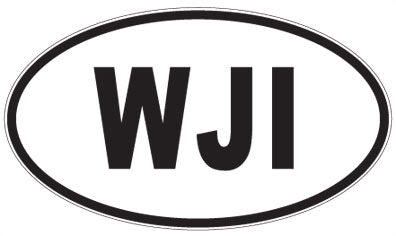 WJI - 3 Letter Initials Oval Magnet