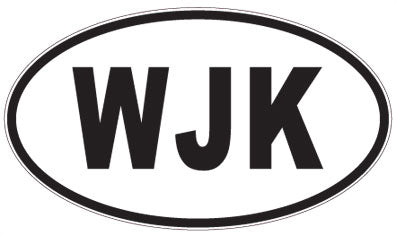 WJK - 3 Letter Initials Oval Sticker