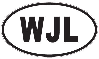 WJL - 3 Letter Initials Oval Sticker