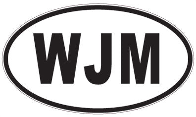 WJM - 3 Letter Initials Oval Magnet