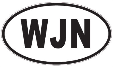 WJN - 3 Letter Initials Oval Magnet