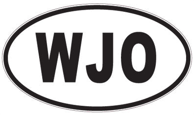 WJO - 3 Letter Initials Oval Sticker