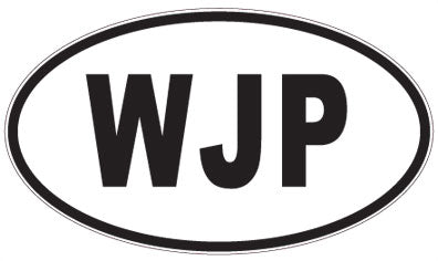 WJP - 3 Letter Initials Oval Sticker