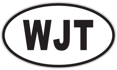 WJT - 3 Letter Initials Oval Sticker