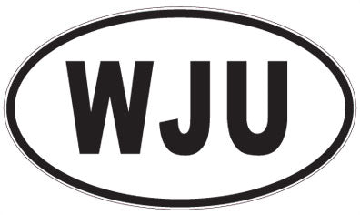 WJU - 3 Letter Initials Oval Magnet