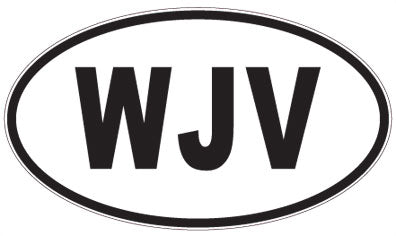 WJV - 3 Letter Initials Oval Sticker