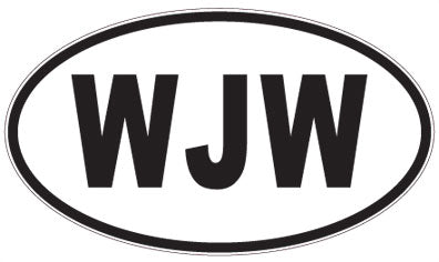 WJW - 3 Letter Initials Oval Magnet
