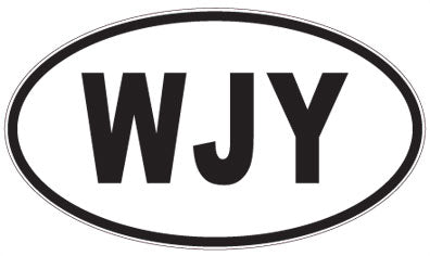 WJY - 3 Letter Initials Oval Magnet