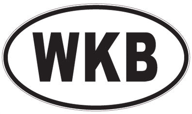 WKB - 3 Letter Initials Oval Sticker