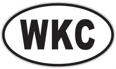 WKC - 3 Letter Initials Oval Sticker