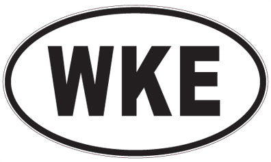 WKE - 3 Letter Initials Oval Sticker