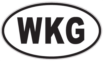 WKG - 3 Letter Initials Oval Sticker