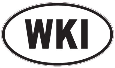 WKI - 3 Letter Initials Oval Magnet