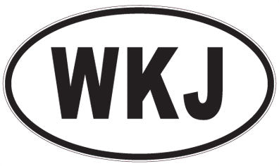 WKJ - 3 Letter Initials Oval Magnet