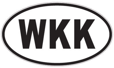 WKK - 3 Letter Initials Oval Magnet