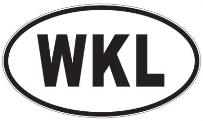 WKL - 3 Letter Initials Oval Sticker