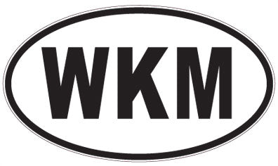 WKM - 3 Letter Initials Oval Magnet