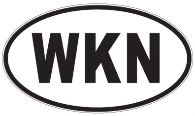 WKN - 3 Letter Initials Oval Sticker