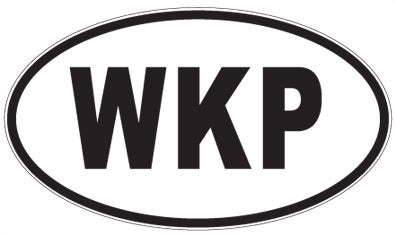 WKP - 3 Letter Initials Oval Magnet