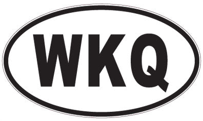 WKQ - 3 Letter Initials Oval Sticker