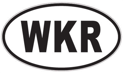 WKR - 3 Letter Initials Oval Magnet