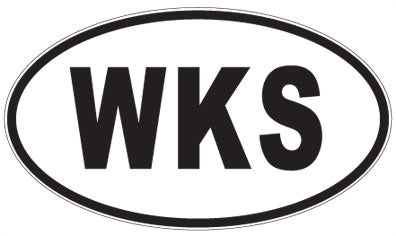 WKS - 3 Letter Initials Oval Magnet