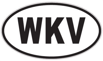 WKV - 3 Letter Initials Oval Sticker