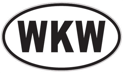 WKW - 3 Letter Initials Oval Sticker