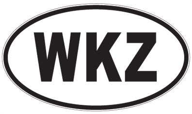 WKZ - 3 Letter Initials Oval Magnet