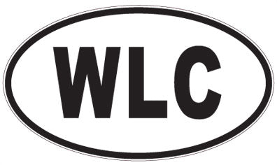 WLC - 3 Letter Initials Oval Sticker