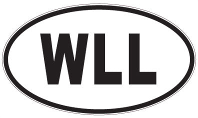 WLL - 3 Letter Initials Oval Magnet