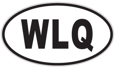 WLQ - 3 Letter Initials Oval Sticker