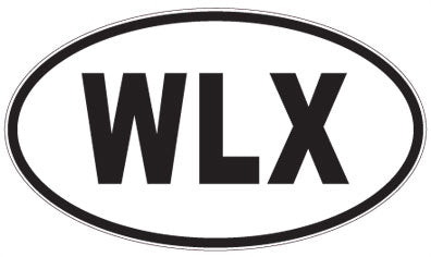 WLX - 3 Letter Initials Oval Sticker