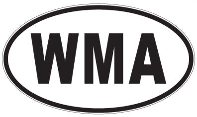 WMA - 3 Letter Initials Oval Sticker