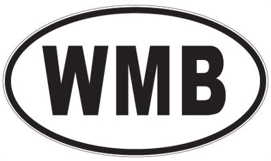 WMB - 3 Letter Initials Oval Sticker