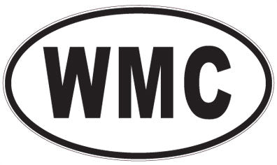 WMC - 3 Letter Initials Oval Sticker