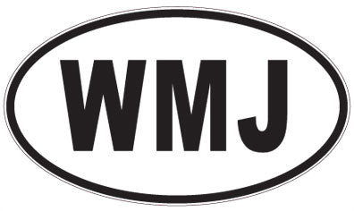 WMJ - 3 Letter Initials Oval Sticker
