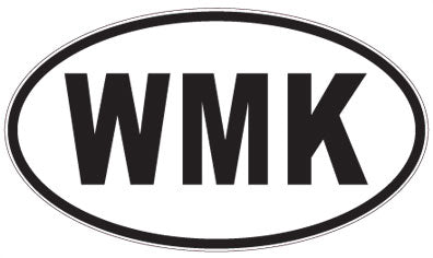 WMK - 3 Letter Initials Oval Magnet