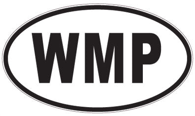 WMP - 3 Letter Initials Oval Sticker