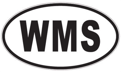 WMS - 3 Letter Initials Oval Sticker