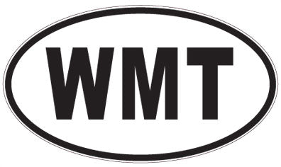 WMT - 3 Letter Initials Oval Sticker