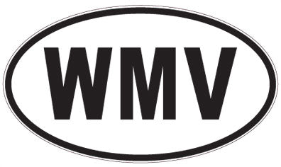 WMV - 3 Letter Initials Oval Sticker