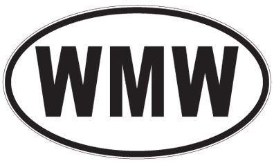 WMW - 3 Letter Initials Oval Sticker