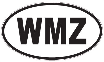 WMZ - 3 Letter Initials Oval Sticker