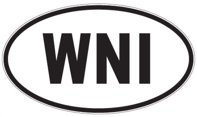 WNI - 3 Letter Initials Oval Sticker