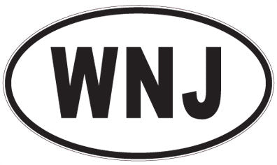 WNJ - 3 Letter Initials Oval Magnet