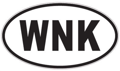 WNK - 3 Letter Initials Oval Sticker