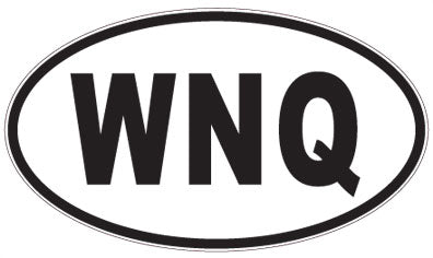 WNQ - 3 Letter Initials Oval Sticker
