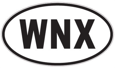 WNX - 3 Letter Initials Oval Sticker
